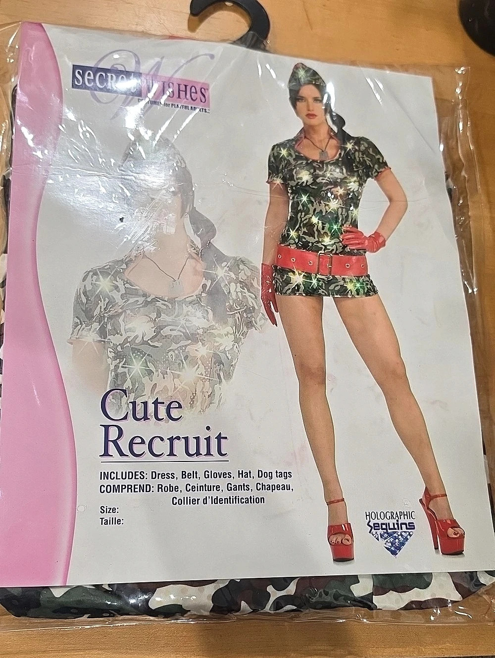 Secret Wishes Cute Recruit Camo Mini Dress Small NWT